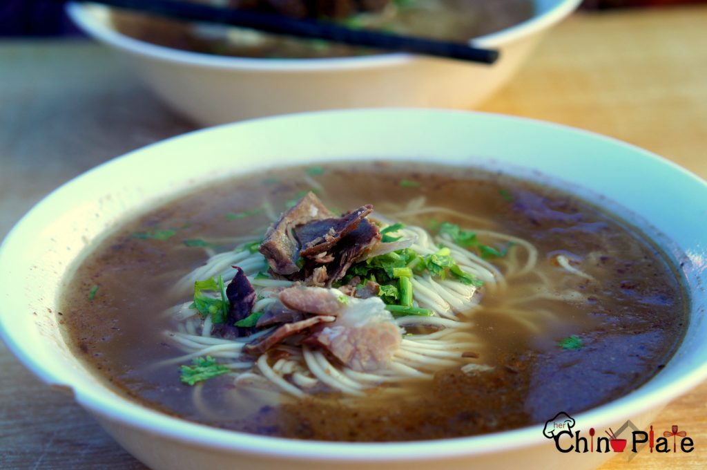 Picture of a bowl of hand cut noodles.